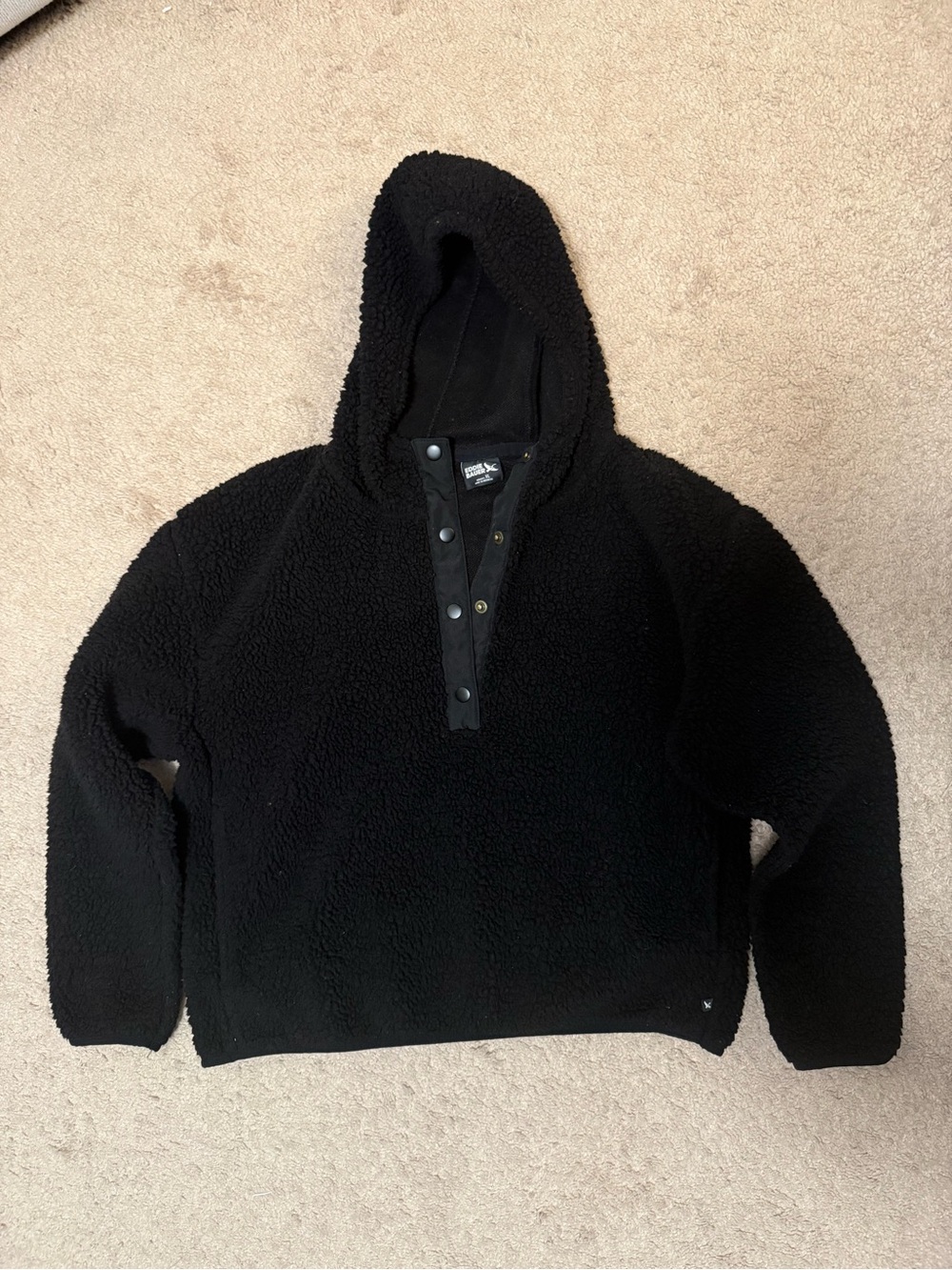 Eddie Bauer Black Sherpa Zip-Up Hoodie Sweater